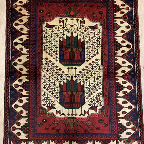 1.4x1.1M Antique Persian Saveh Rug
