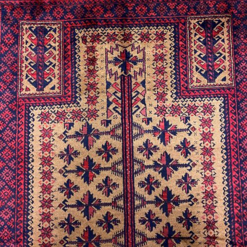 1.7x1M Antique Prayer Rug (Balouchi) 80years Old