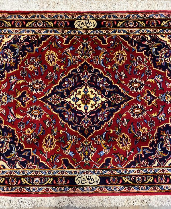 1×0.7M Royal Signed Kashan Persian Rug