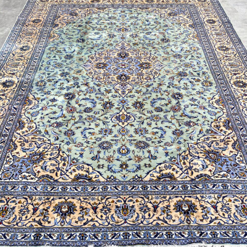 4x3M Signed Pistachio Tone Persian Kashan