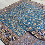 4.1x3M Signed Indigo Blue Kashan Rug