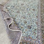 4.3x3M Signed Pistachio Tone Persian Kashan Rug