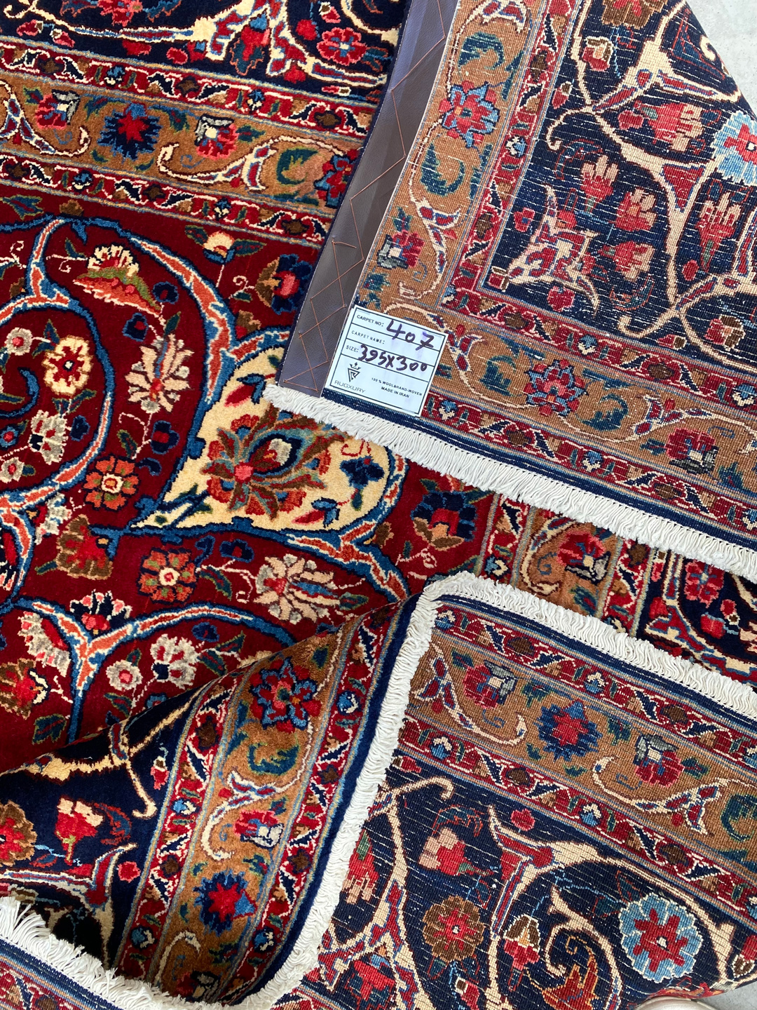 4x3M Antique Signed French Roses Design Mood Rug