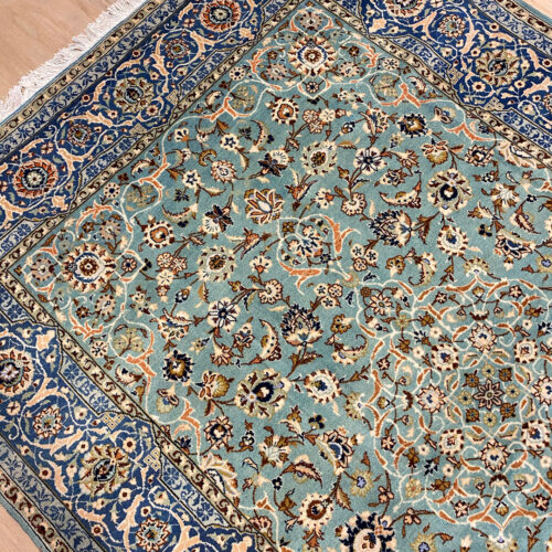 2.1x1.4M Antique Pistachio Tone Persian Kashan Rug