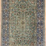 2.1×1.4M Antique Pistachio Tone Persian Kashan Rug