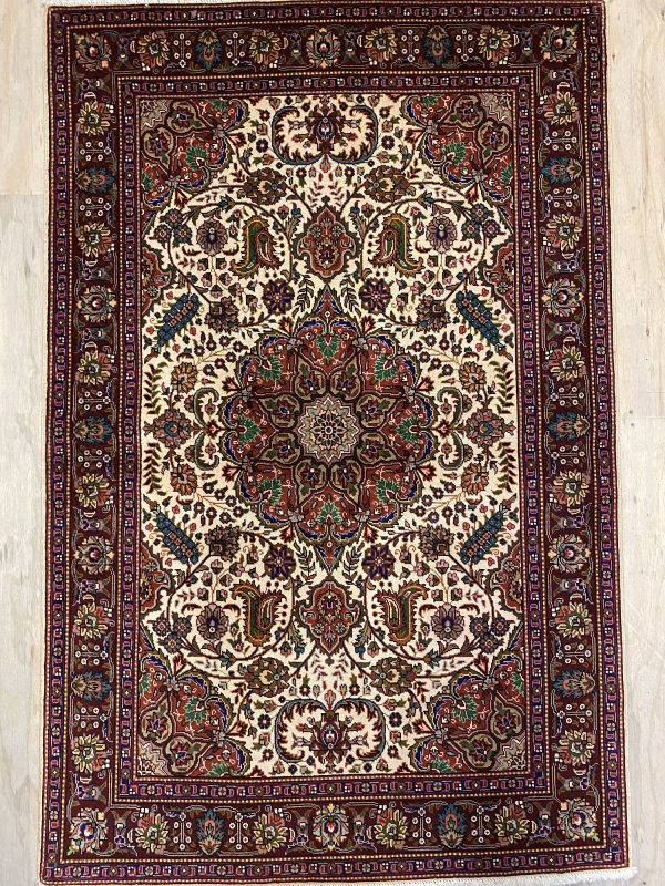1.5x1M Vintage Tabriz Persian Rug