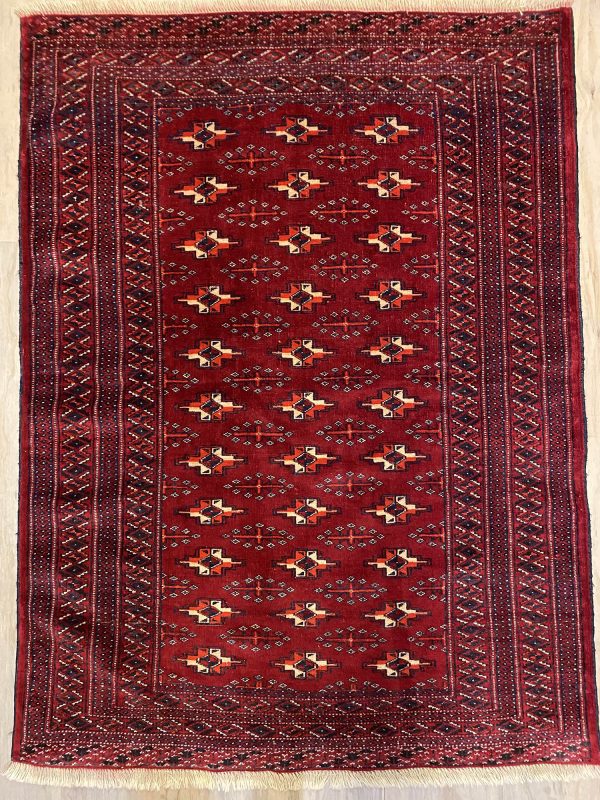 1.6×1.2M Persian Turkaman Rug (Bokhara)
