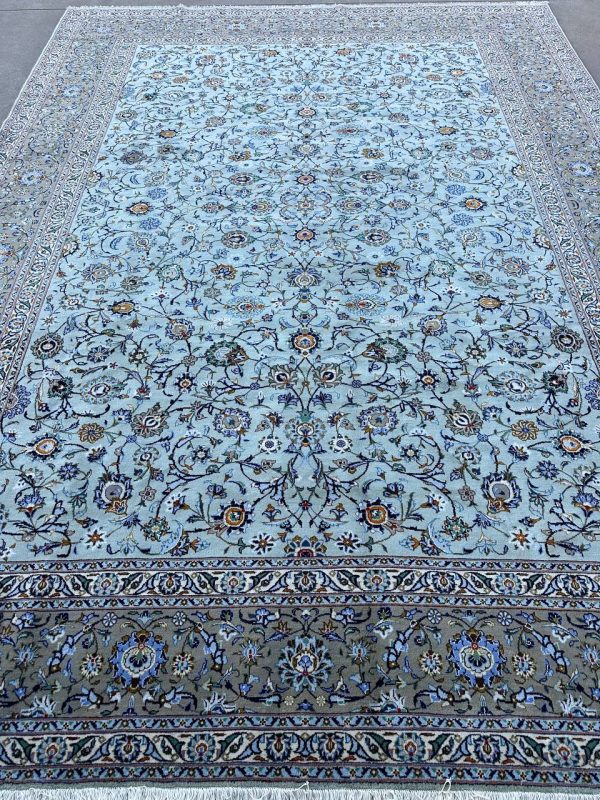 4x3M Superb Pistachio Tone Persian Kashan Rug