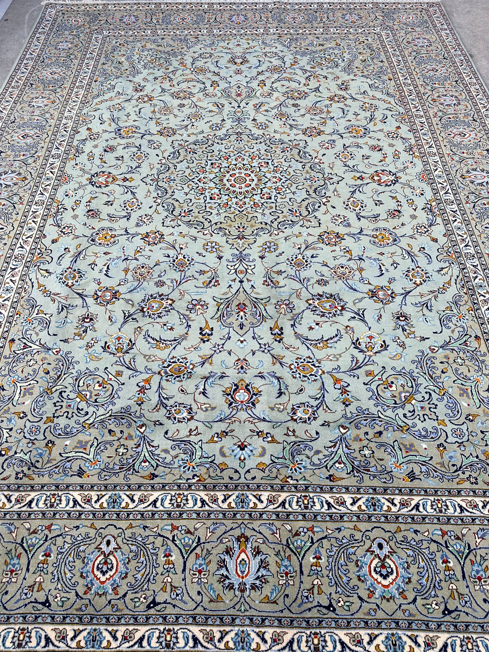 4x3M Pistachio Tone Persian Kashan Rug - Image 2