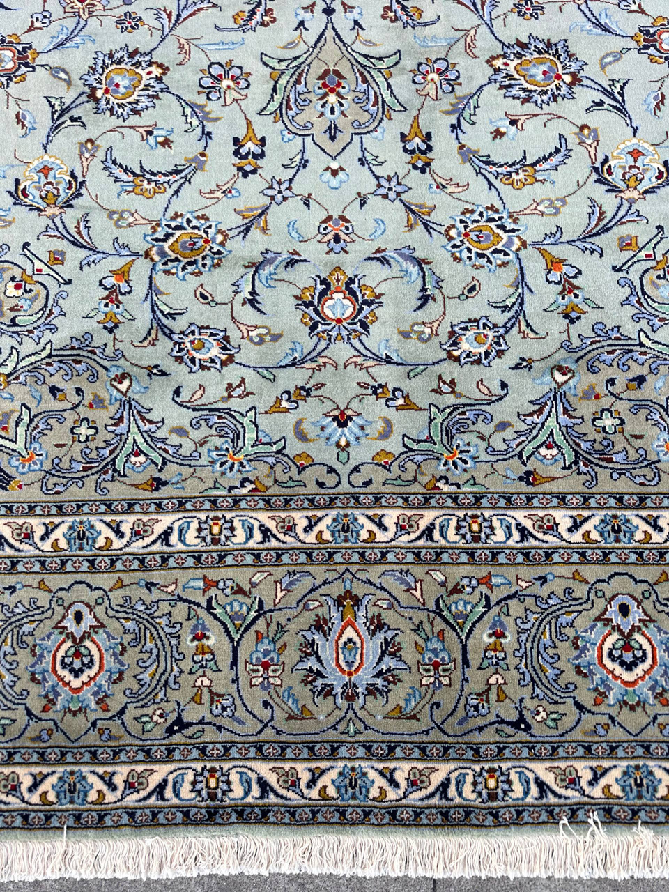 4x3M Pistachio Tone Persian Kashan Rug - Image 5