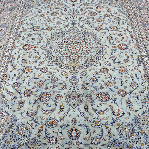 green kashan rug