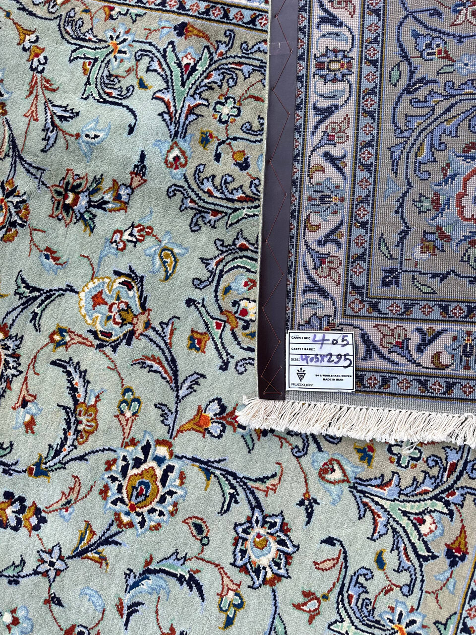 4x3M Pistachio Tone Persian Kashan Rug - Image 12