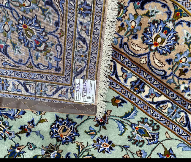 4.2x3M Pistachio Tone Persian Kashan Rug - Image 12