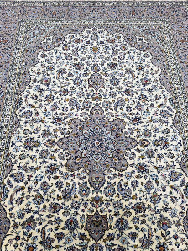 3.6×2.4M Beige Persian Kashan Rug (Kolk)