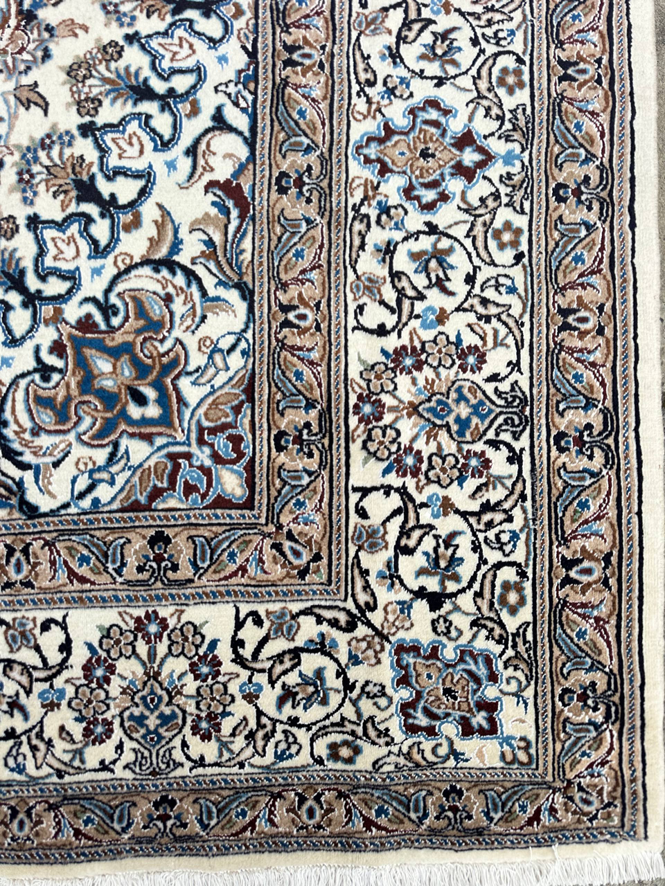 3.5x2.5M Fine Silkinlaid Rug Nain (9La) - Image 12