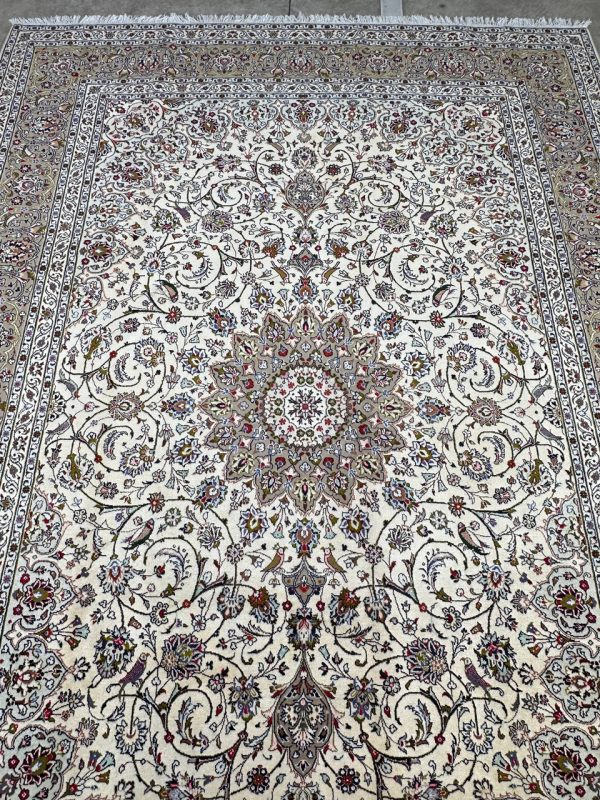 3.5×2.5M Beige Persian Kashan Rug