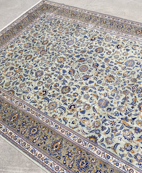 3.4×2.4M Signed Pistachio Tone Persian Kashan