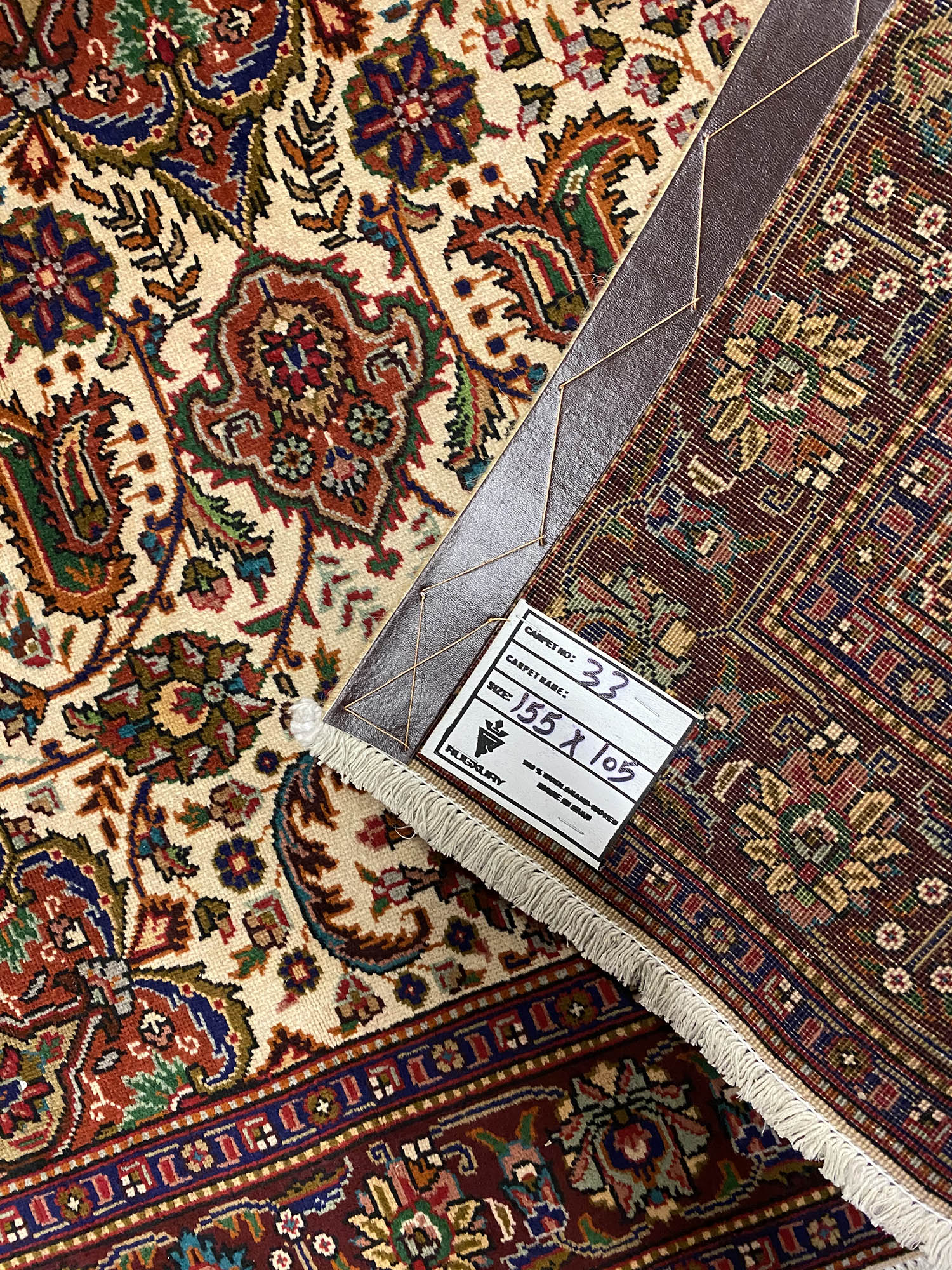 1.5x1M Vintage Tabriz Persian Rug - Image 2