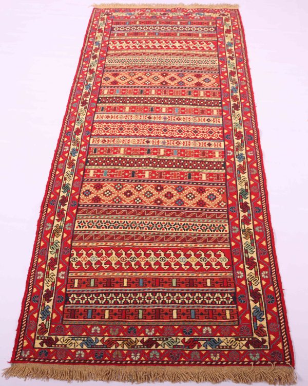 2×0.8M Persian Sumak Kilim Runner Rug