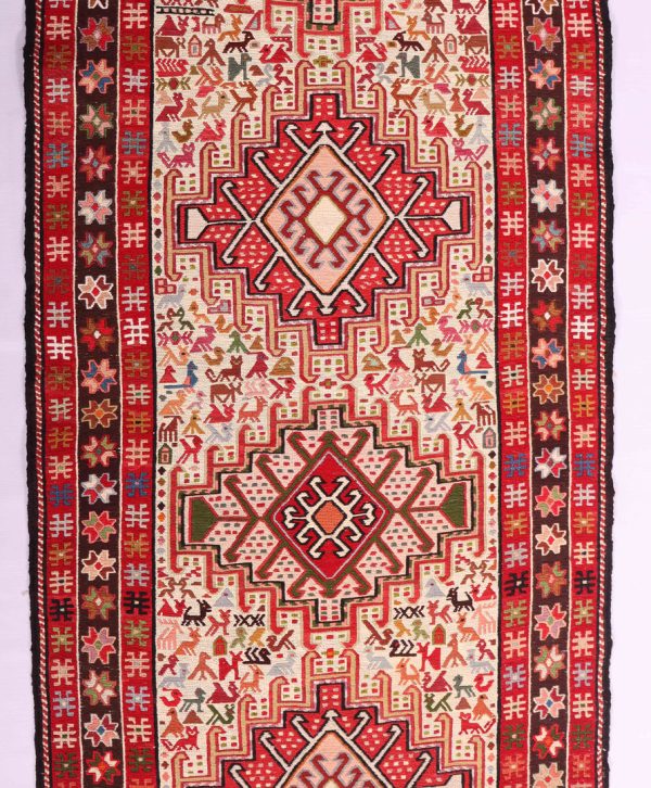 2×0.8M Persian Sumak Kilim Runner Rug