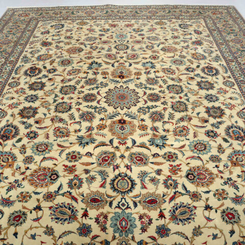 Antique Signed Kashan Rug