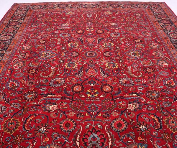 4×3 Antique & Signed Mashad Persian Rug