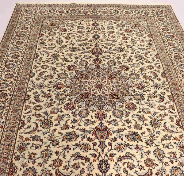 3x2M Beige Persian Kashan Rug