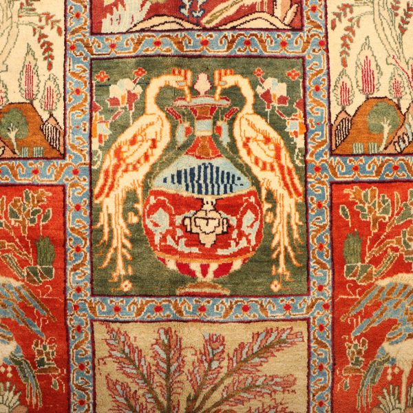 4x3M Antique Garden Design Kashmar Persian Rug (70 yrs)