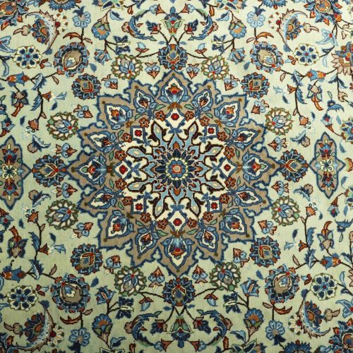 3.4x2.4M Pistachio Tone Persian Kashan Rug