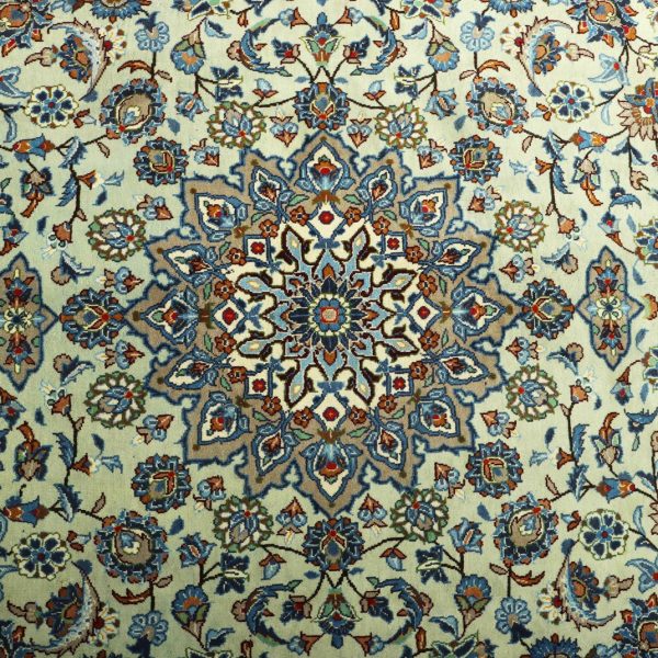 3.4×2.4M Pistachio Tone Persian Kashan Rug