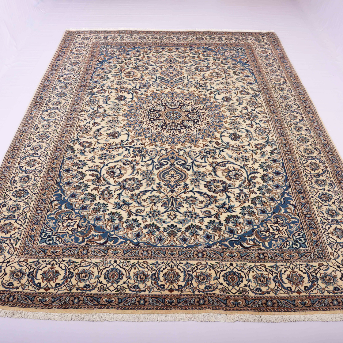 3.5×2.4M Handmade Silkinlaid Persian Nain Rug - Image 2