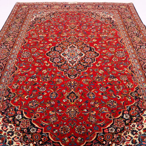 3.2x2.2M Signed Traditional Persian Kashan Rug