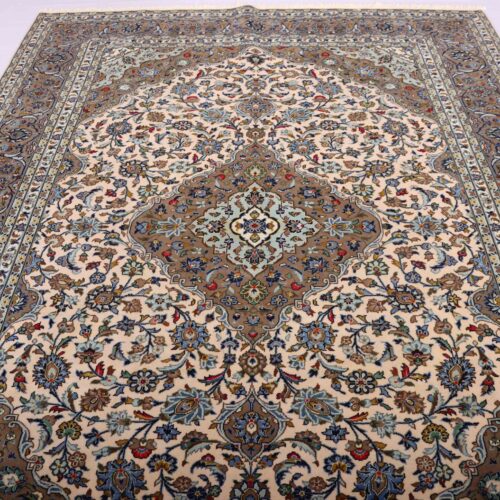 3.4x2.4M Pistachio Persian Kashan Rug