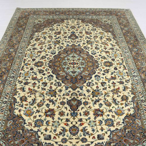 3x2M Beige Persian Kashan Rug