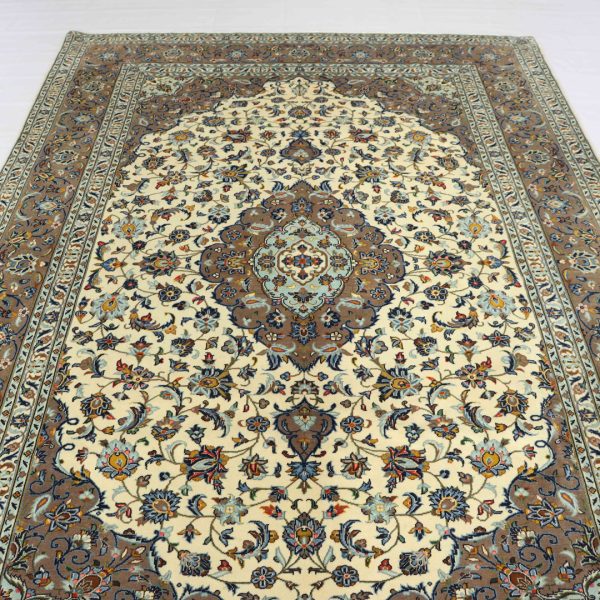 3x2M Beige Persian Kashan Rug