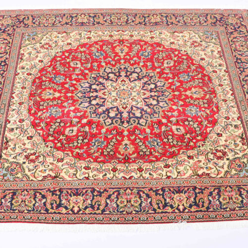 Square Vintage Qom Rug