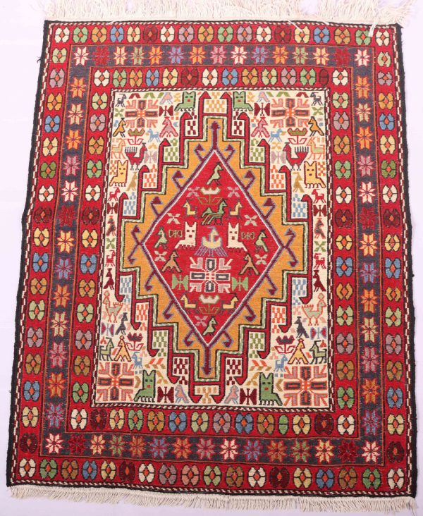 1.1×0.8M Persian Sumak Kilim Rug