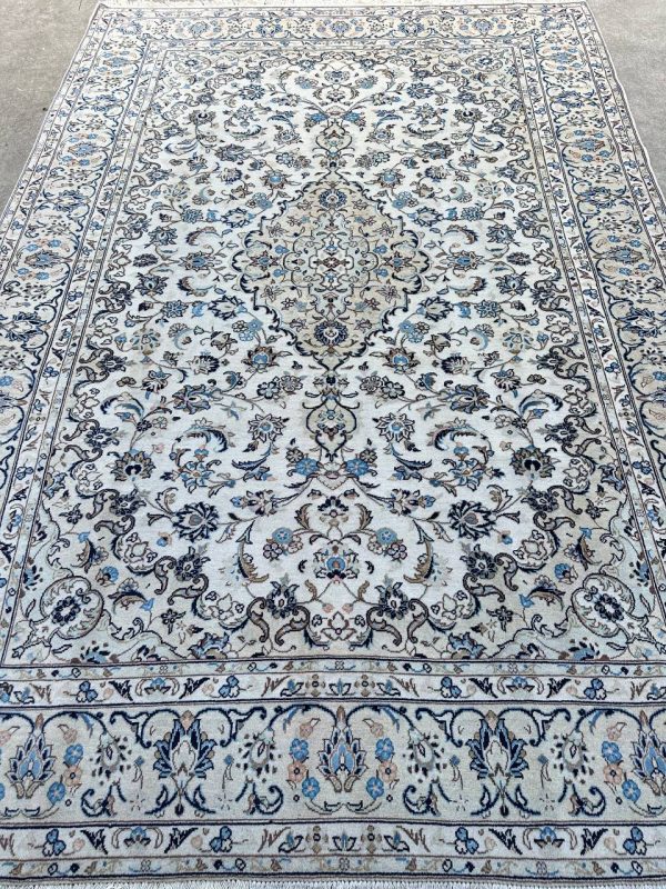 3.5×2.4M Beige Persian Kashan Rug