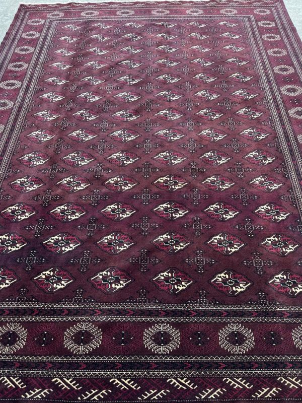 3.8x3M Chocolate Tone Turkoman Bokhara Rug