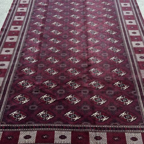 3.8x2.5M Chocolate Tone Turkoman Bokhara Rug