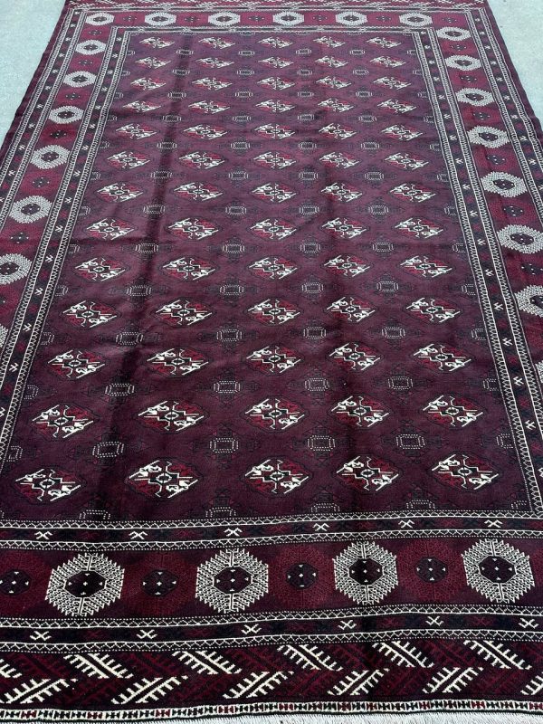 3.7×2.6M Chocolate Tone Turkoman Bokhara Rug