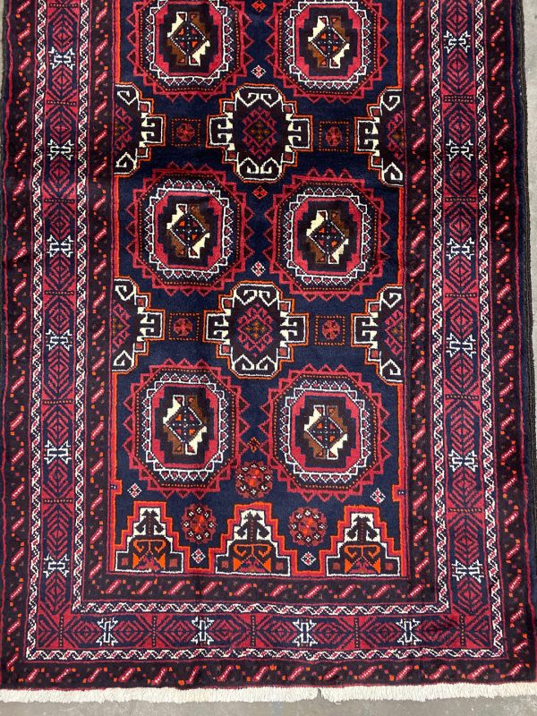 2x1M Persian Balouchi Nomadic Rug