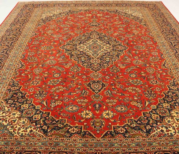 4x3M Vintage Traditional Persian Kashan (Faded Red Tone)