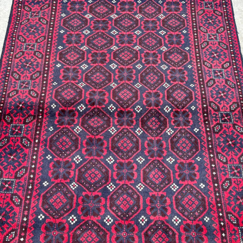 2x1M Antique Persian Balouchi Nomadic Rug (70 yrs Old)