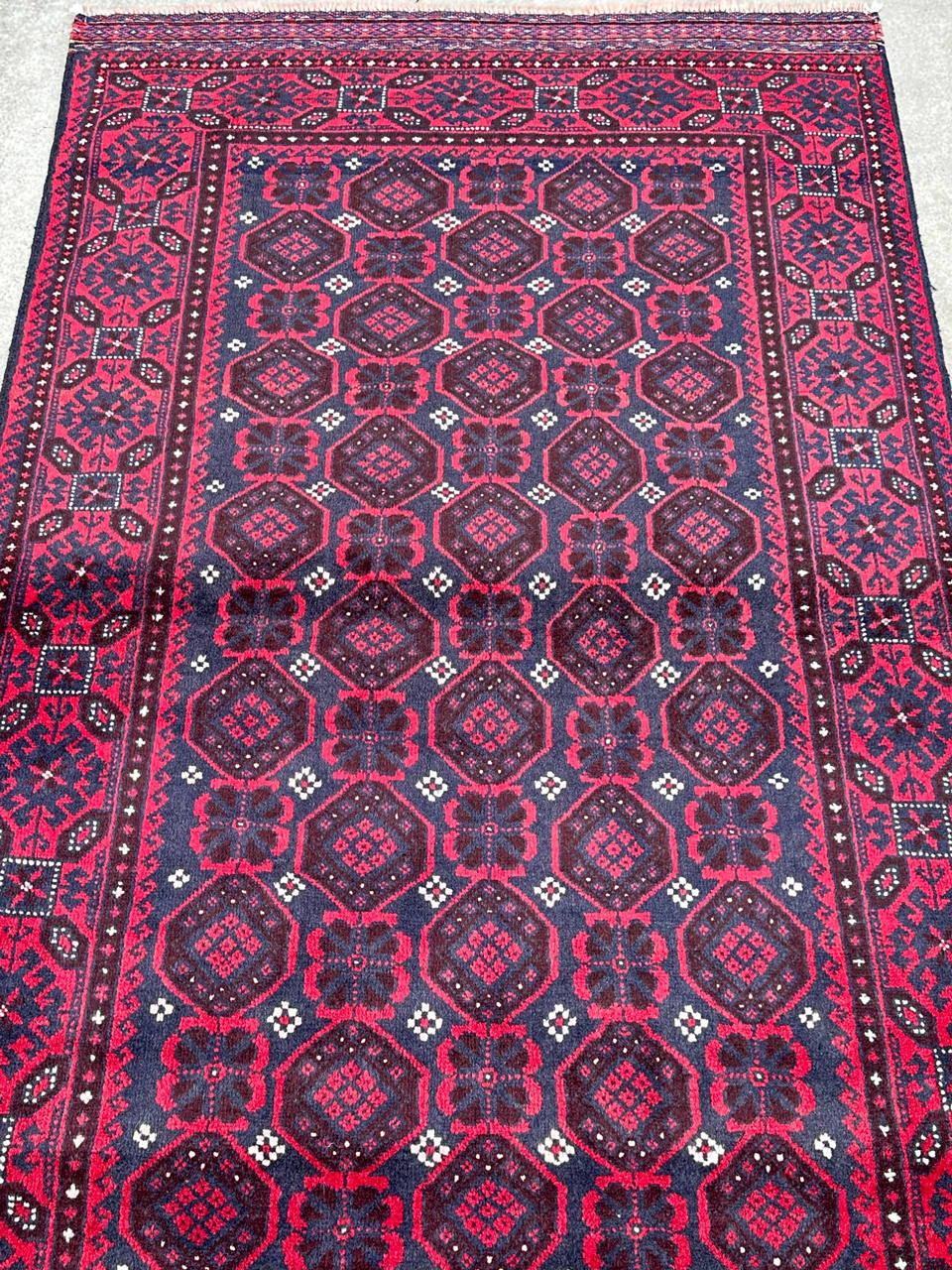 2x1M Antique Persian Balouchi Nomadic Rug (70 yrs Old)