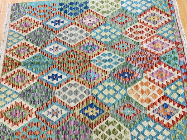1.9×1.6 M Boho Maymana Afghan Kilim