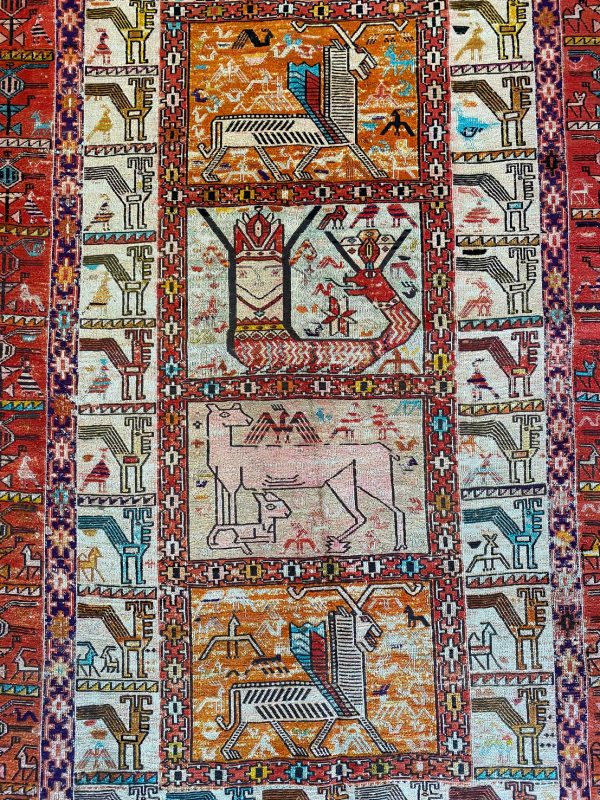 Antique Persian Sumak Kilim Rug (95 Yeras Old)