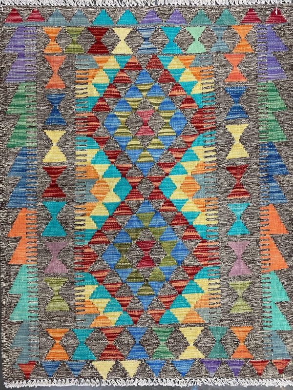 1.1×0.9 M Boho Maymana Afghan Kilim