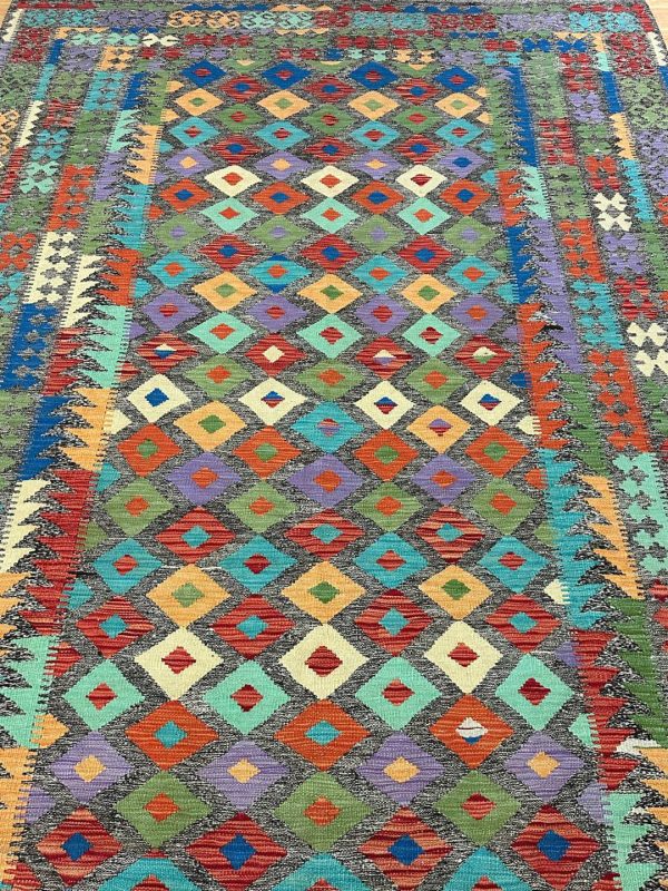 3.12 x 2.07 M Boho Maymana Afghan Kilim Rug