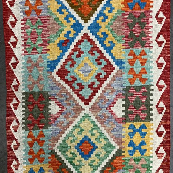 3 x 0.8 M Boho Maymana Afghan Kilim Runner